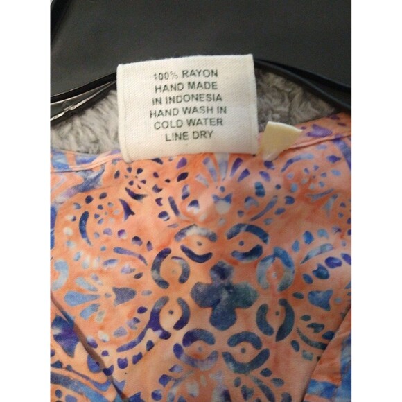 Go fish Maxi  sleeveless dress bohemian small peach & blue Feminine Cottage Core - Picture 8 of 8